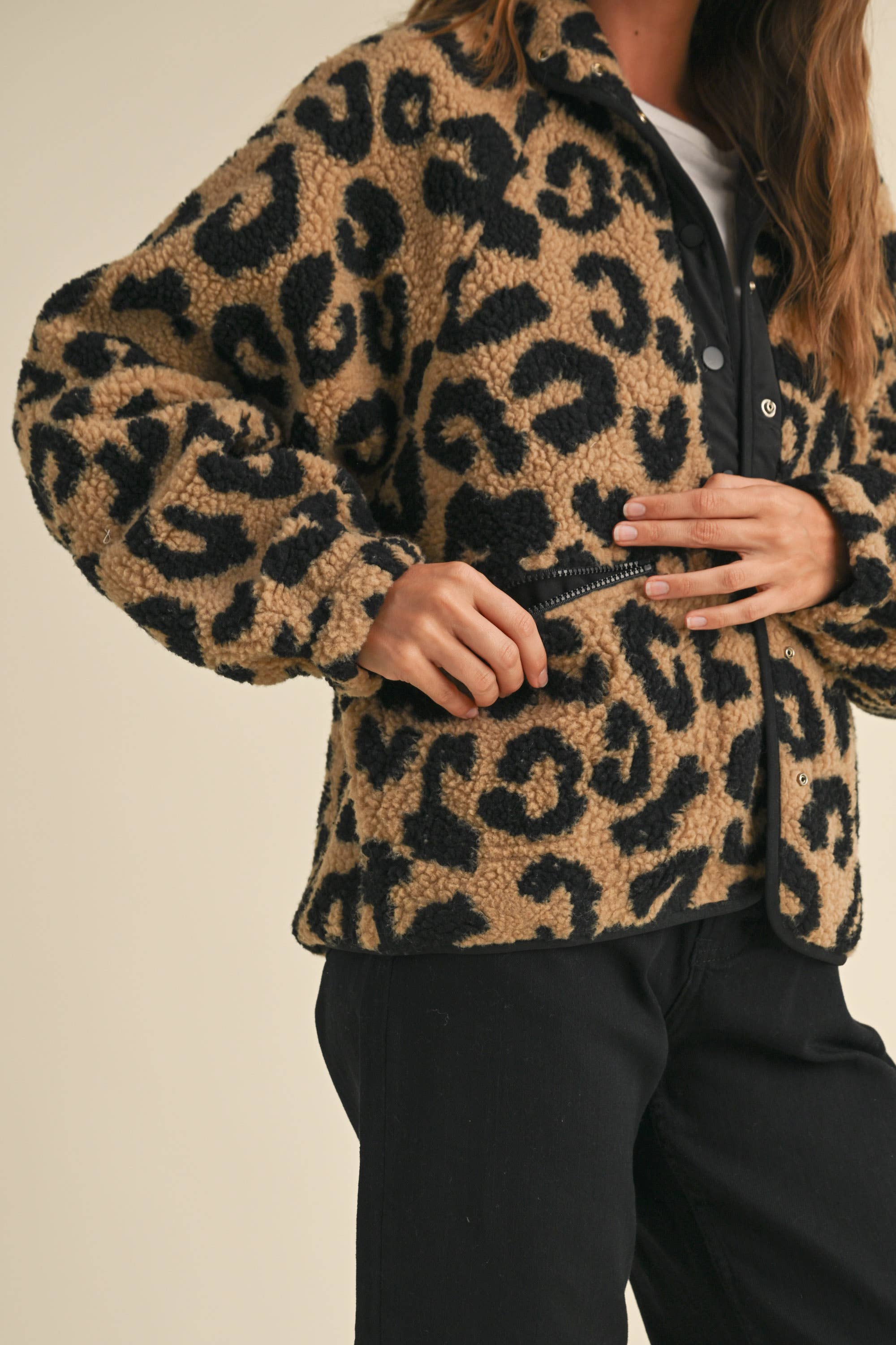MIOU MUSE - Leopard Sherpa Jacket | Lo Tide